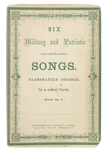 (POSTAL COVERS AND SONG BOOKS.) Six Military And Patriotic Illustrated Songs, Elaborately Colored in a Novel Form, Series 1.